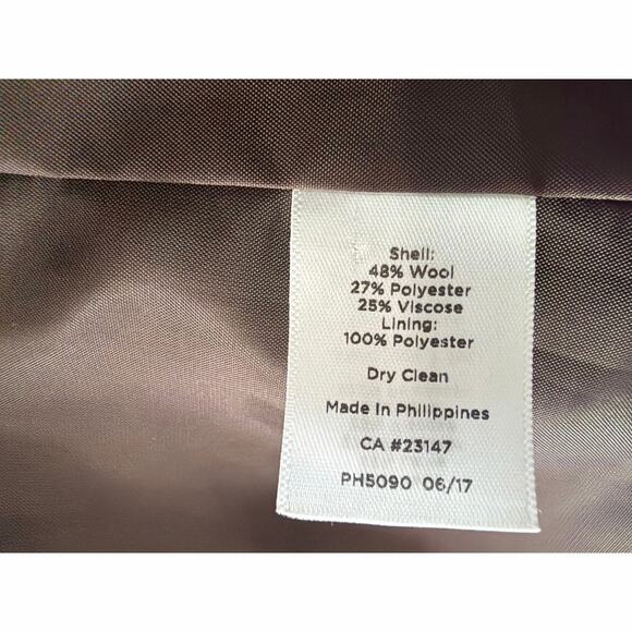 Talbots Brown Houndstooth Wool Blazer Womens Petite Sz 2 Old Money Career Ruffle - Picture 9 of 9